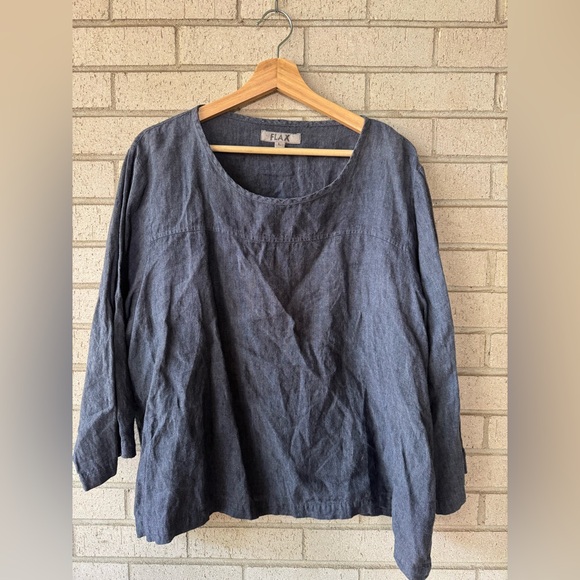 Flax Tops - Flax Women's Charcoal Longsleeve Blouse